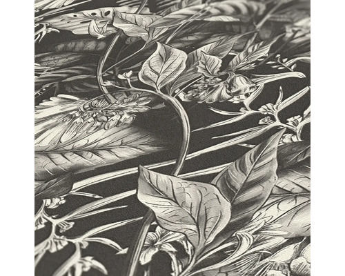 Gros plan d''un papier peint avec des motifs botaniques