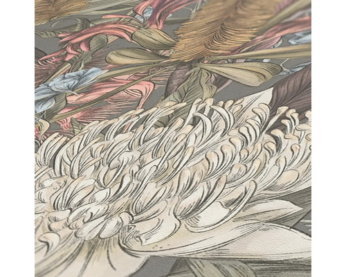 Nahaufnahme einer Tapete mit floralem Muster