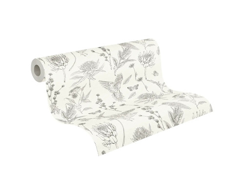 Rouleau de papier peint avec motif d''oiseaux et de fleurs