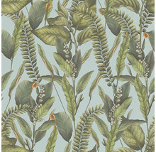 Motif de papier peint avec des feuilles tropicales et des fougères