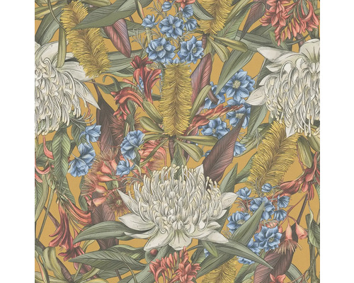 Papier peint à fleurs avec motif floral de feuilles et de fleurs