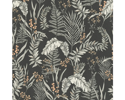 Papier peint avec motif de feuilles et de plantes