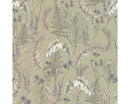 Tapete mit Pflanzen- und Blumenmuster