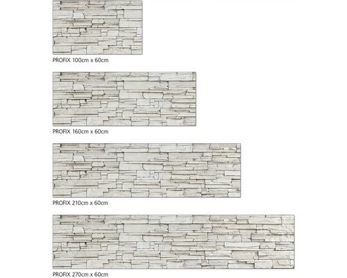 Différentes tailles de revêtement mural Profix aspect pierre