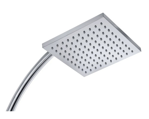 Quadratischer Duschkopf aus Metall mit Brausearm
