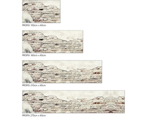 Différentes tailles d''un film mural avec un motif de mur de briques