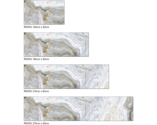 Panneaux muraux Profix de différentes tailles avec aspect marbre