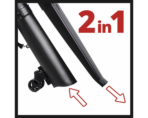 Vue détaillée d''un aspirateur et souffleur de feuilles 2 en 1