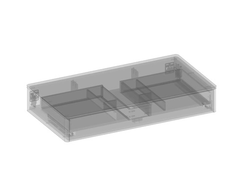 Boîte de rangement transparente vide avec compartiments
