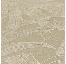 Gros plan d''un papier peint vinyle beige avec motif floral