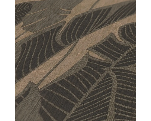 Gros plan d''un papier peint avec motif de feuilles