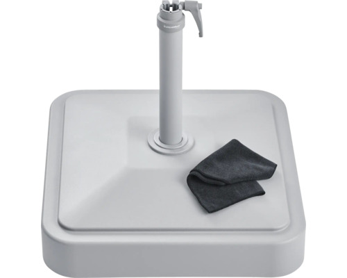 Quadratischer Sonnenschirmständer mit Sonnenschirmhalterung und Reinigungstuch