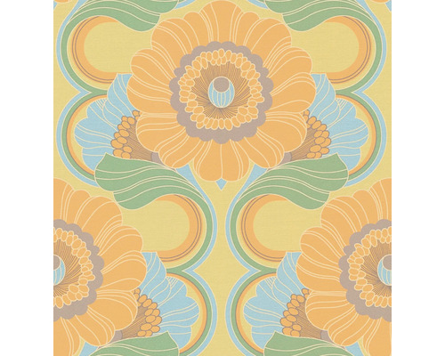 Papier peint à fleurs avec un design rétro