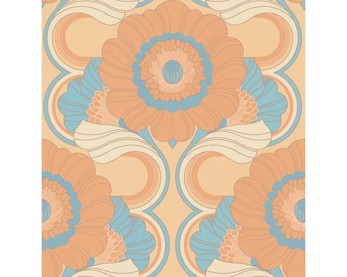 Papier peint à motif floral dans le style des années 1970