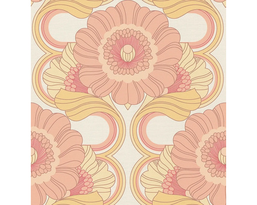 Papier peint avec motif floral de style rétro
