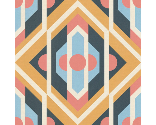 Geometrisches Tapetenmuster mit Kreisen, Sechsecken und Rauten