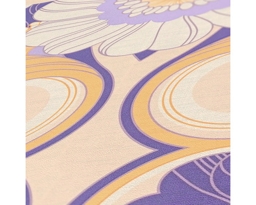 Image détaillée d''un papier peint à motifs avec des motifs floraux et des formes abstraites