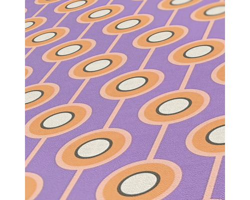 Papier peint avec motif géométrique de cercles et de lignes