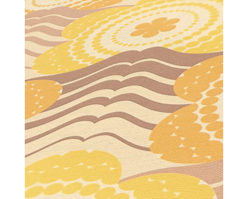 Papier peint avec cercles et motifs ondulés