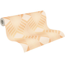 Papier peint intissé 39532-3 Retro Chic lignes orange