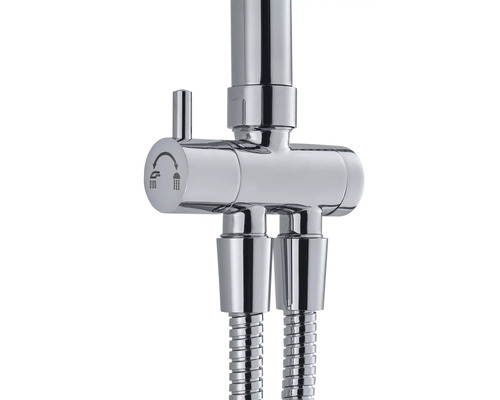 Thermostat de douche chromé avec deux flexibles