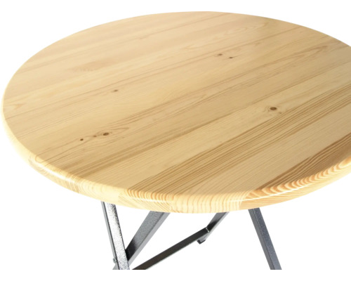 Table ronde en bois avec pieds en métal