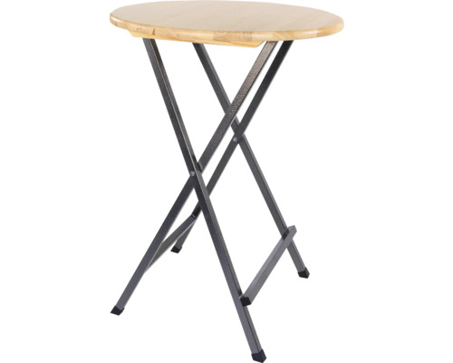 Table haute ronde avec cadre pliant pour intérieur et extérieur