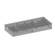 Boîte d''assortiment transparente avec compartiments.
