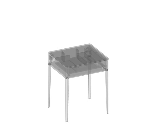 Klarglas Waschtisch mit vier Beinen