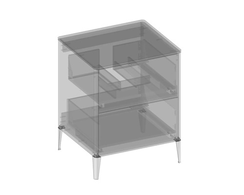 Badezimmerschrank mit zwei Schubladen und Füssen