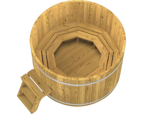 Holzbadewanne mit Treppe