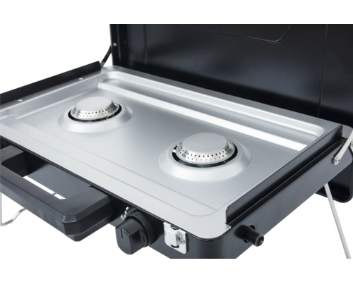 Tragbarer Gaskocher mit zwei Kochstellen