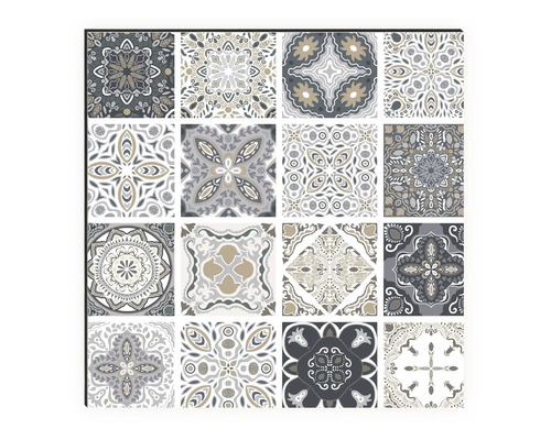 Panneau de carreaux avec différents motifs