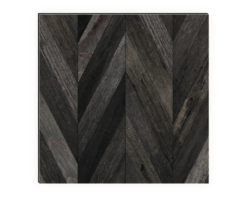 Carreau carré avec décor en bois foncé à motif de chevrons