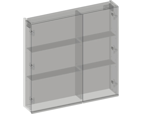 Armoire de toilette avec deux portes et des étagères