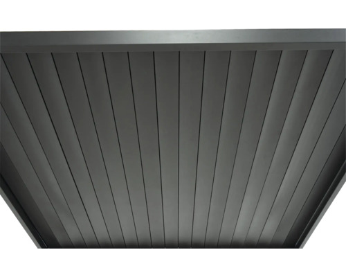 Vue détaillée de la structure de toit d''un toit de terrasse avec des lamelles