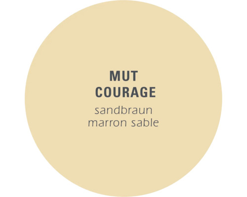 Champ de couleur sable brun avec le texte Mut Courage sandbraun Marron sable