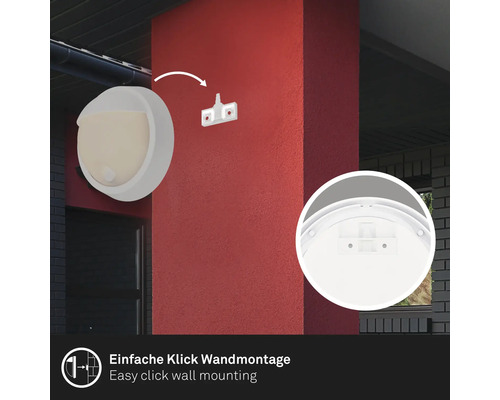 Aussenleuchte mit einfacher Klick Wandmontage