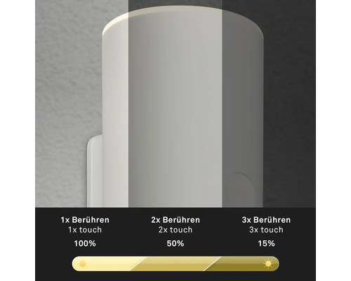 Wandleuchte mit Touchfunktion zur Dimmung