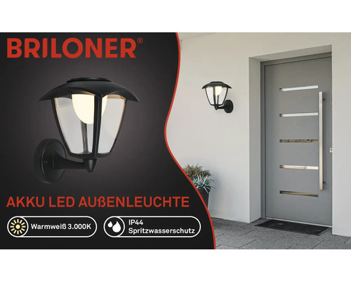 Akkubetriebene LED Aussenleuchte zur Wandmontage