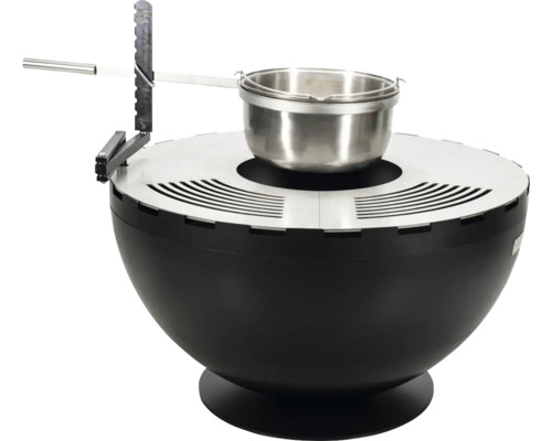 Feuerschale mit Schwenkgrill und Edelstahlkessel