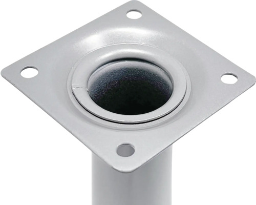 Fixation de pied de table en métal avec plaque de montage et raccord de tuyau