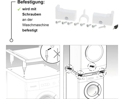 Matériel de fixation pour fixation sur le lave-linge