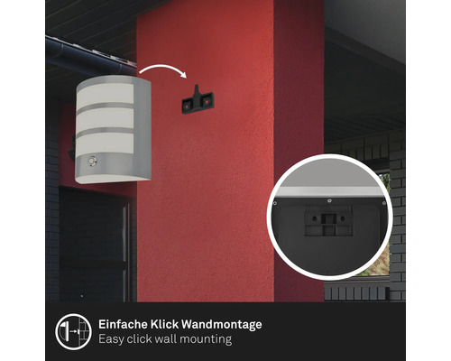 Wandleuchte mit einfacher Klick Wandmontage