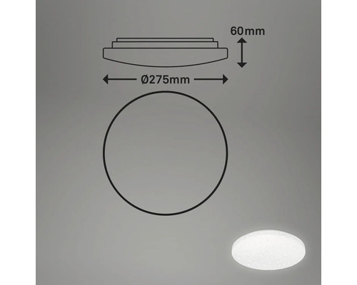 Technische Zeichnung einer Deckenleuchte mit den Maßen 275 mm Durchmesser und 60 mm Höhe