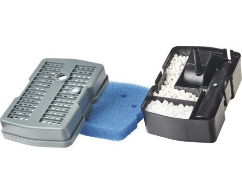 Teichfilter mit Filterschwamm und Filtersteinen