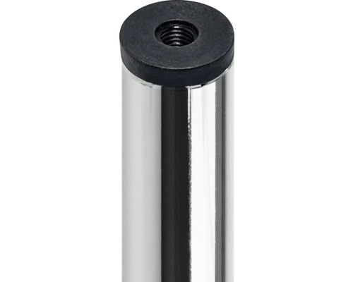 Detailansicht eines Möbelbeins mit Gewinde und Abschlussplatte