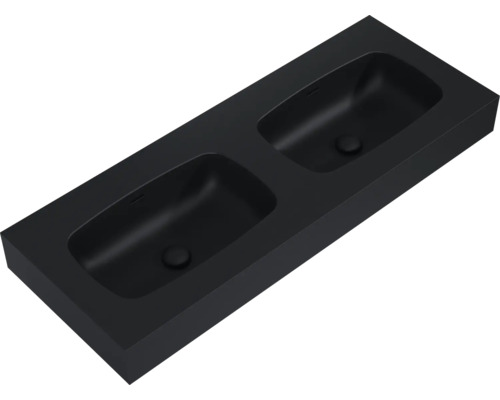 Double vasque noire pour salle de bain