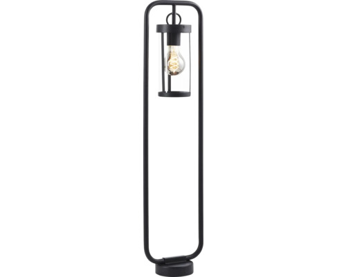 Tischleuchte mit Metallrahmen und Glaskolben