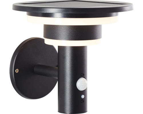 Schwarze Solar Wandleuchte mit Bewegungsmelder